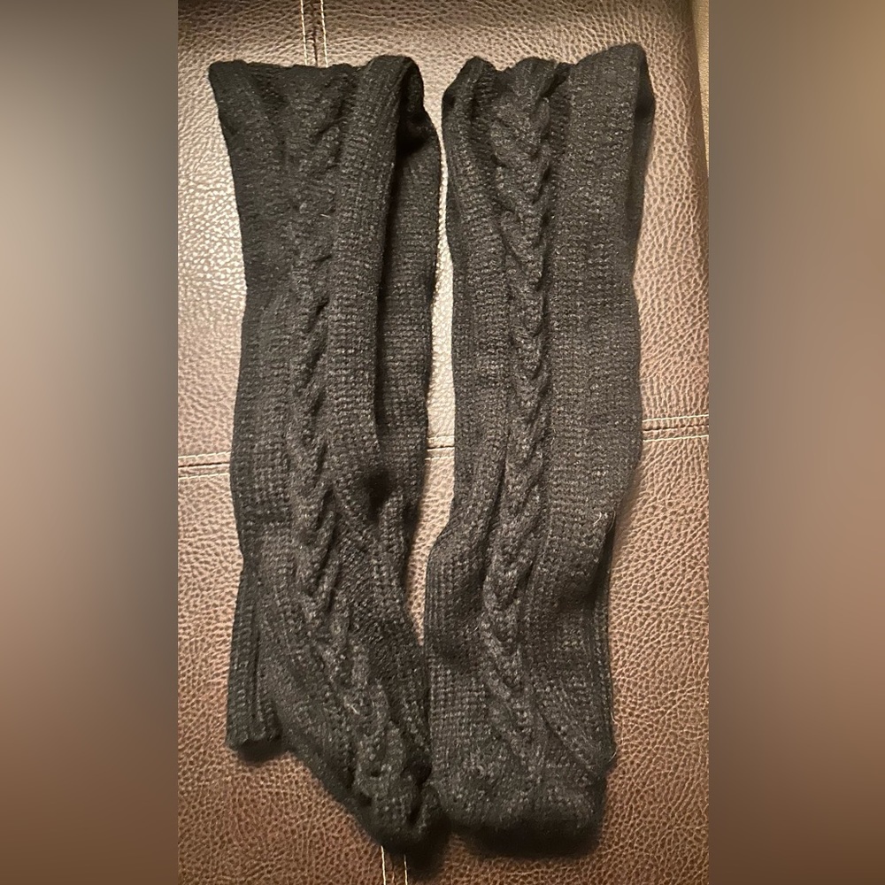 Thigh high black boot socks. Never worn